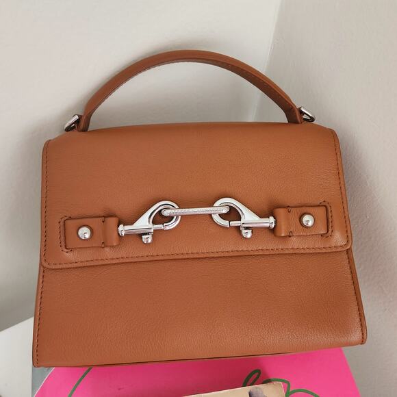 NWOT Rebecca Minkoff Lou Top Handle Tan Leather Handbag - Picture 6 of 16